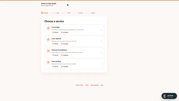 A welcoming way to book
